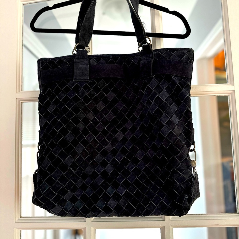 Industry suede shoulder bag